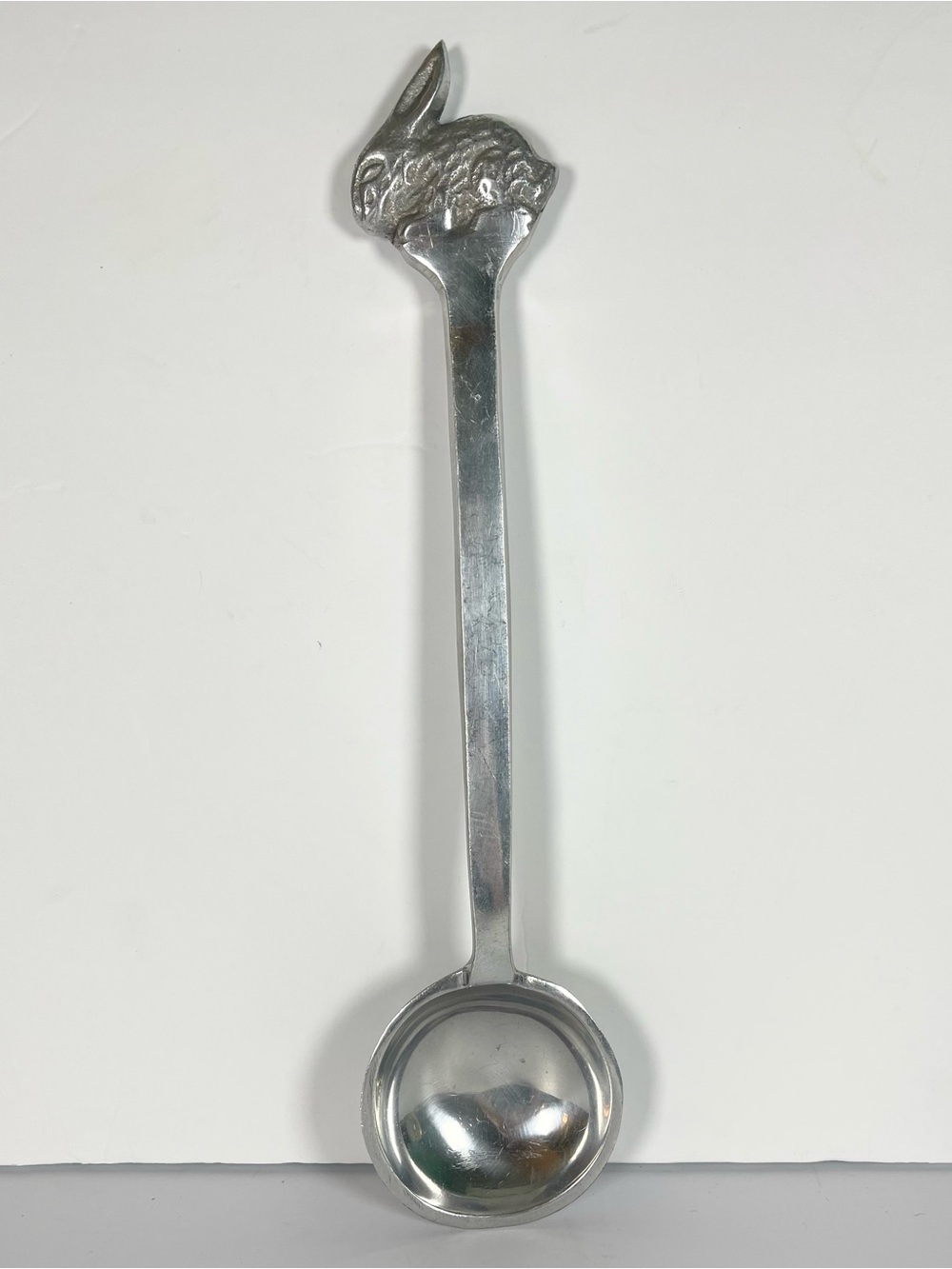 Vintage Bunny Rabbit Handled Aluminum Serving Spoon Ladle Easter Cottagecore 14”